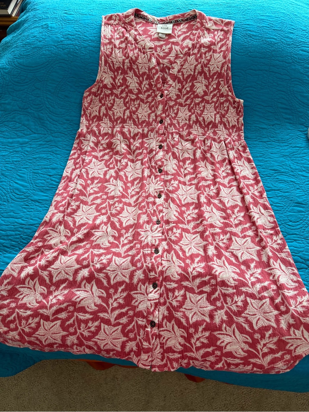 Knox Rose Pink and White Floral Sleeveless Knit Dress